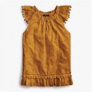 J Crew Eyelet Ruffle Sleeveless Top
